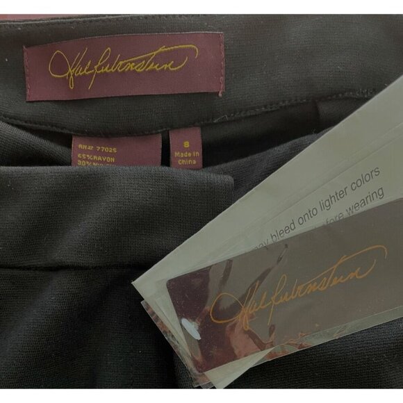 Hal Rubenstein 8 Solid Black Zip Front Mid-Rise Rayon Blend Slim Leg Dress Pants - Picture 4 of 4